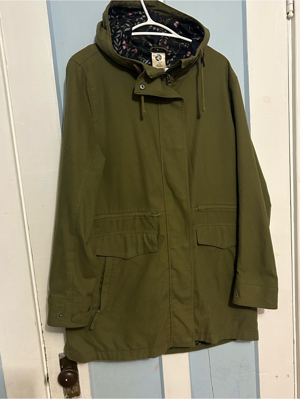 Olive Green Hooded Parka Jacket